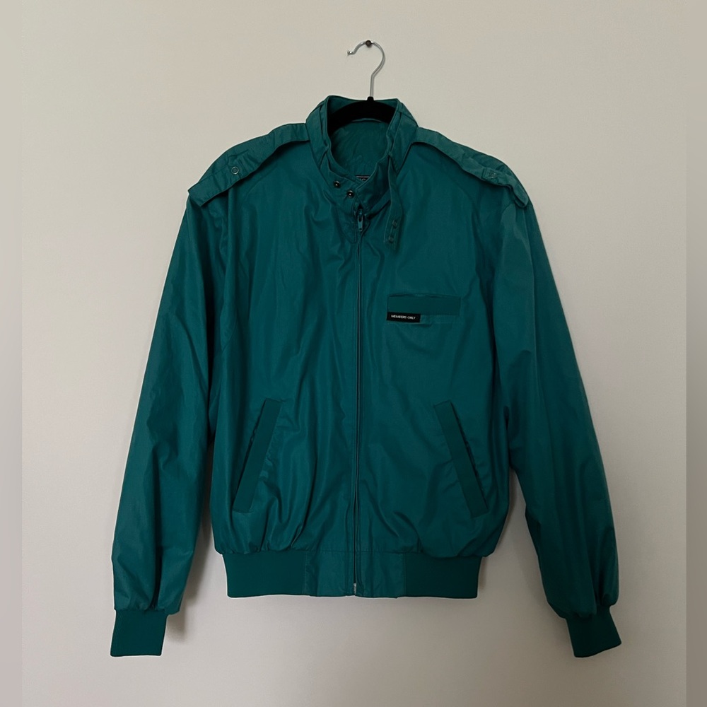 Men’s vintage MEMBERS ONLY Aqua Green 
 Bomber Jacket size 40